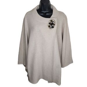 JM Collection Wool Beaded asymmetric cardigan sweater 2x